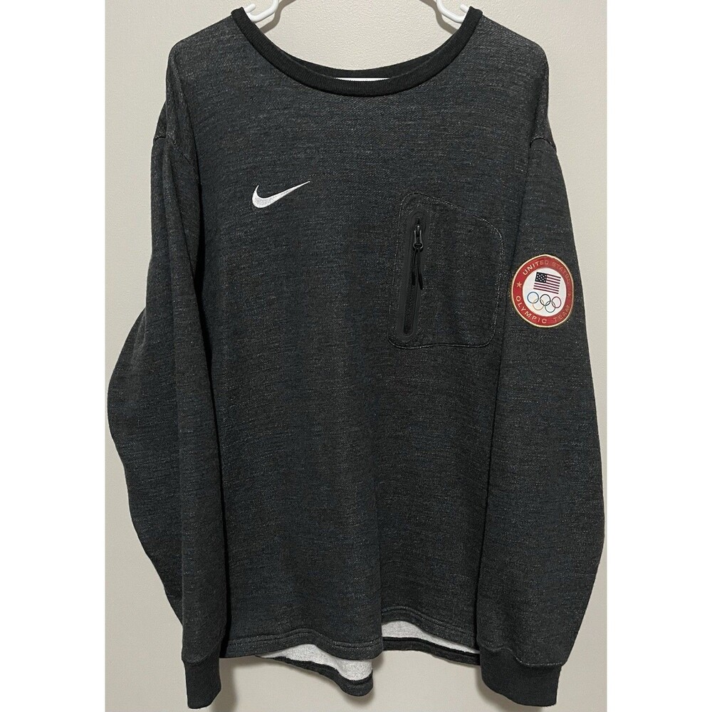 Nike Team USA Olympics Tech Fleece crewneck sweatshirt dark grey Men’s Size XXL